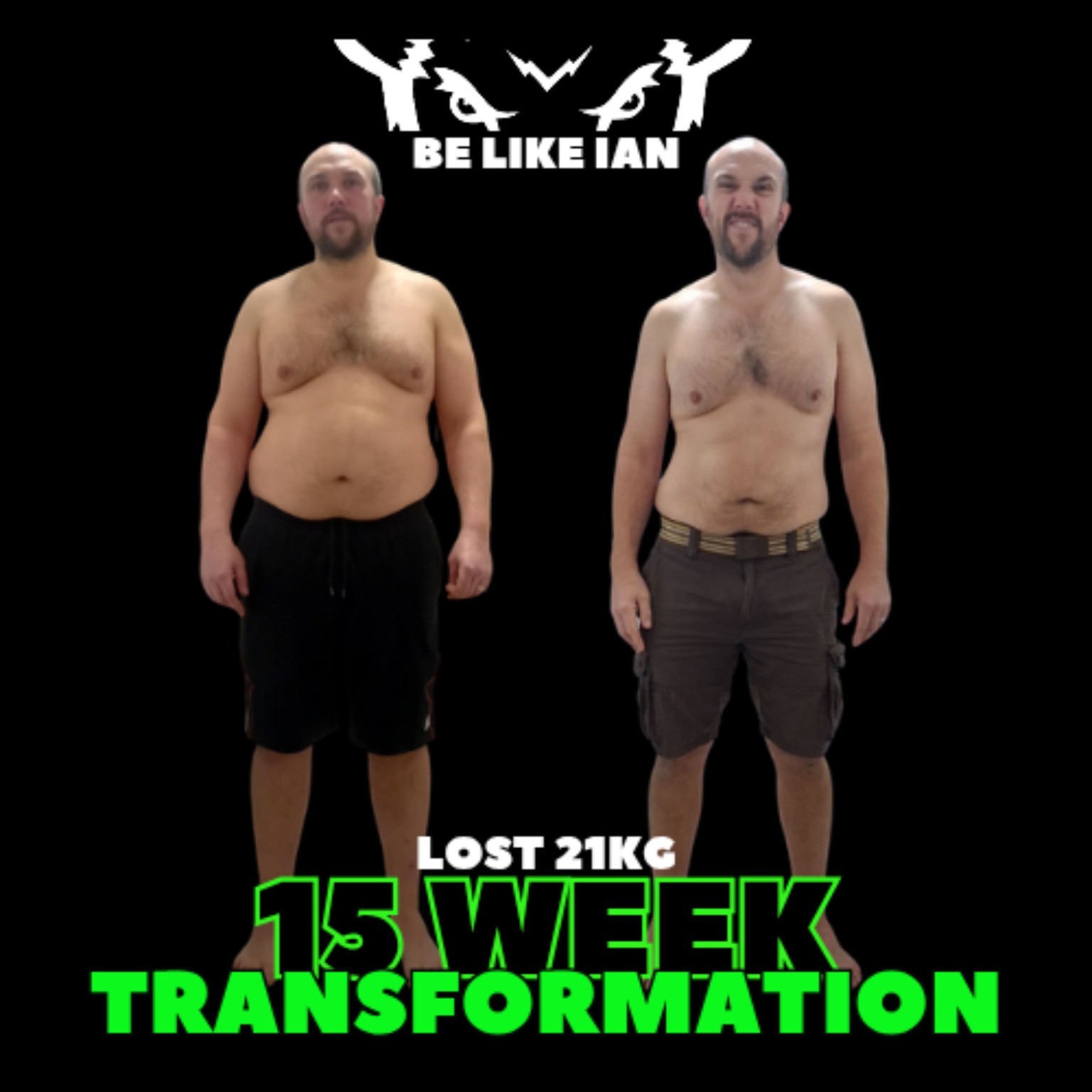 Ian before and after losing 21 kilograms
